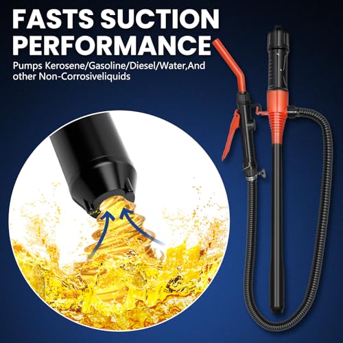 Portable Battery Powered Fuel Transfer Pump - 2.4GPM Handheld with Adjustable Flow for Gas, Diesel, Kerosene & Water