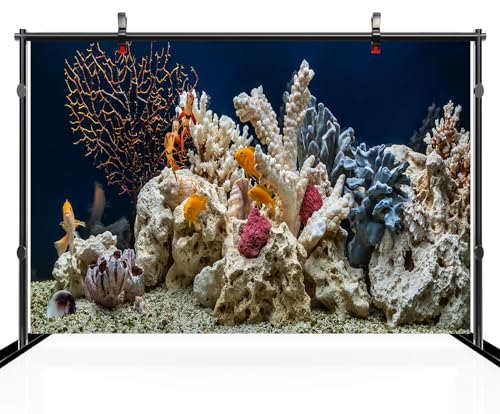 CHNYWORK 118x78 Inches Undersea Aquarium Tapestry Wall Hanging Fish Tank Underwater Coral Tropical Fish Background for Living Room Bedroom Aesthetic College Dorm Wall Hanging Decor - size: 118''x78''