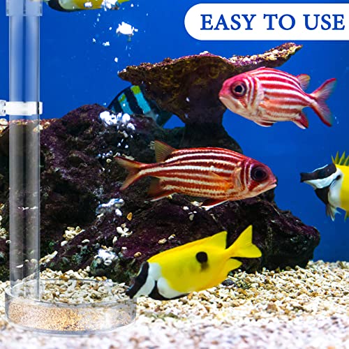 Potchen 12 Pieces Shrimp Feeder Set 4 Acrylic Tubes & 8 Dishes, Clear Crystal Glass Bowl, Fish Tank Feeding Supplies for Shrimp & Betta, 2 Sizes