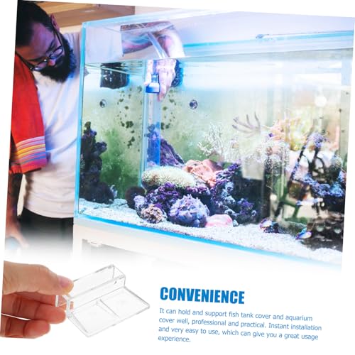 Totority 4pcs Sturdy Aquarium Lid Support Brackets Premium Acrylic Fish Tank Cover Holders Easy to Install and Operate for Aquarium and Design