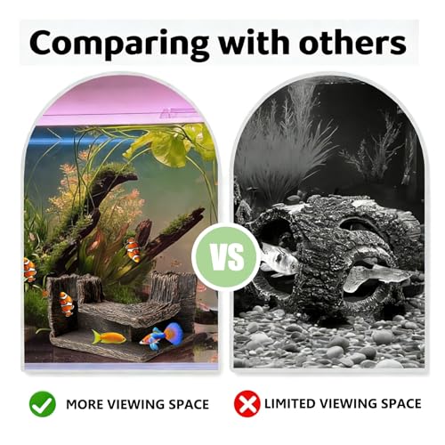 Aquarium Cave 90° Corner Fish Tank Cave, Betta Fish Tank Accessories Aquarium Hideout Decorations for Betta, Shrimp, Corydoras, Guppy, Neon Tetra (5.1”x5.1”x2.8”)