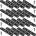 20Pcs Black Straight Brackets Heavy Duty Stainless Steel 4 Inch Straight Brace Flat Mending Plates, Repair Fixing Joining Brackets for Wood Furniture with Screws, CAM-S10020B-20 - size: Black 4" x 0.8"