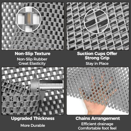 3x16.4ft PVC Drainage Floor Mat Pool Mat Non Slip Commercial Rubber Floor Mat Hollow Splash Matting Mesh Roll Wet Area Safety Mat for Outdoor Indoor Bathroom Garage Restaurant Kitchen Hallway - size: 3x16.4ft