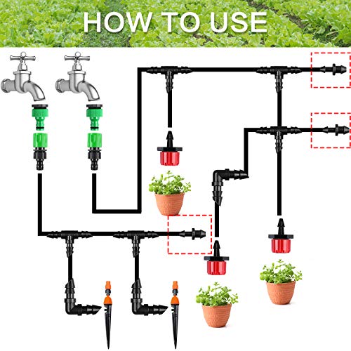 70 Pack Drip Irrigation Universal 1/4" Barbed End Plug Fittings, Barbed Connectors for Drip or Sprinkler System - size: 70P-End Plug Fittings