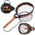 KastKing Titanet Fishing Net, Durable Aluminum Handle, Non-Slip Hi-Vis Grip, Compact Bag & Lanyard, Ideal for Kayak, Lake, Fly, or River Fishing, 2 Net Options - size: 26" Total Length (Fixed Handle), style: Pvc Net