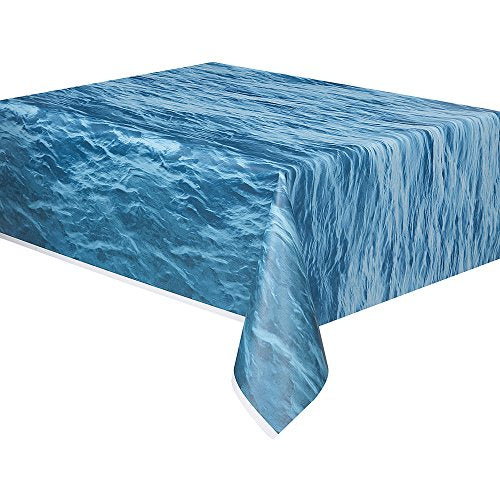 Unique Ocean Waves Rectangular Plastic Table Cover (137cm x 274cm) 1 Piece - Ideal for Parties and Events (Pack of 2) - size: 108" x 54" (Rectangular) (Pack of 2)