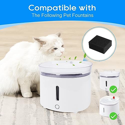 8 Packs Pre-Filter Sponges, Water Pump Filter for WF20/CF20 68oz/2L Cat Water Fountain Wireless Pump Sponges