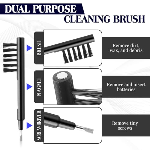 Hearing Amplifier Cleaning Tools, Compatible with Audien Hearing Aid Kit Includes 6 Sizes Silicone Dome, Cleaning Brush with Screwdriver Wax Guards Filter and Carrying Case(10 Pcs)