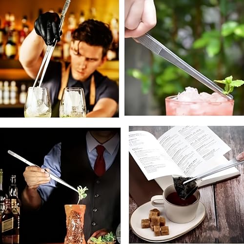 12Inch Fine-Tip Kitchen Tweezers Tongs – Extra-Long Stainless Steel Cooking Tweezers Dishwasher Safe for Grilling, Baking & Food Prep (12In Bent BBQ Tongs) - color: 12in Bent Bbq Tongs