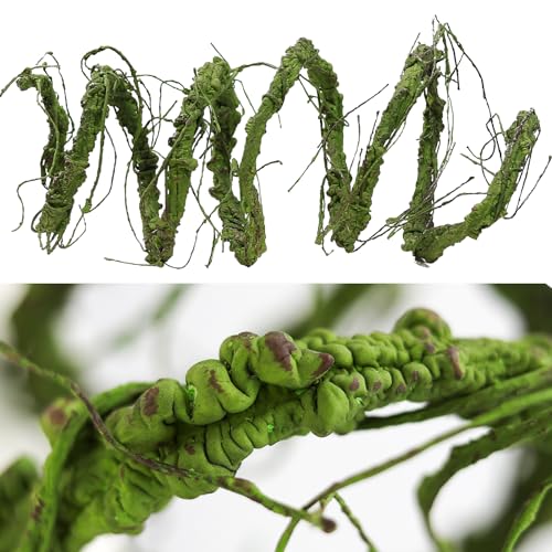 118 inch Big Artificial Green Tree Branches Ivy Grapevine Garland Fake Tree Trunk Wall Door Hanging Plants Twigs Moss for Garden Home Wedding Outdoor Jungle Leaves Room Decoration - size: Large