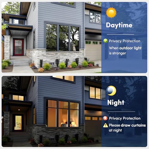 Coavas One Way Privacy Window Film, Sun Blocking Reflective Window Film See Out Not in, Heat Control Window Tint for Home, Anti UV Static Cling for Windows Glass Door (Blue, 17.5 Inch X 6.5 Feet) - color: Blue-silver, size: 17.5 x 78.7 Inch