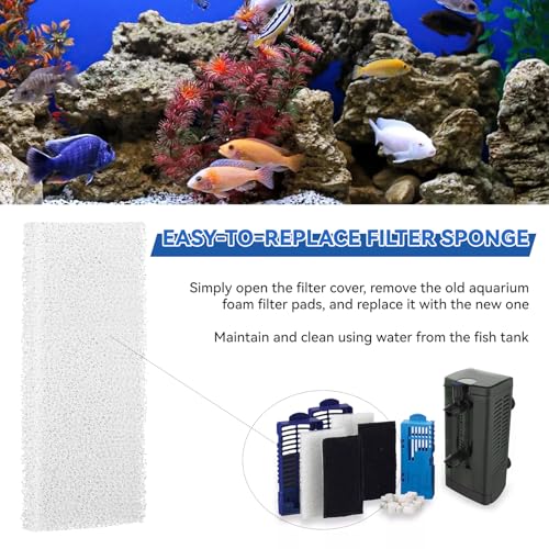 Aquarium Filter Bio Foam Pads Compatible with Fluval U2 Underwater Filter, A486 Replacement Filter Foam for Fish Tank, Filter Sponge Media for Freshwater and Saltwater Tanks, 4 Pack
