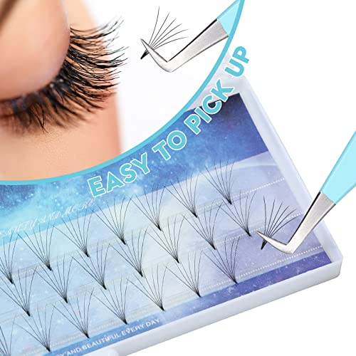 Ms.Queen Volume Tweezers For Eyelash Extensions, Fiber Tip Grip Lash Tweezers L-Shape Boot Mega Volume Mink Lashes Tweezers, Blue - style: 90 Degree Boot Tweezers