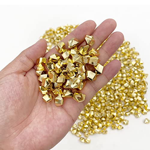 Fake Crushed Ice Cubes, Vase Fillers, 650 Pcs Golden Reusable Artificial Ice Cubes for Wedding Decor - color: Gold-11*14mm-650pcs