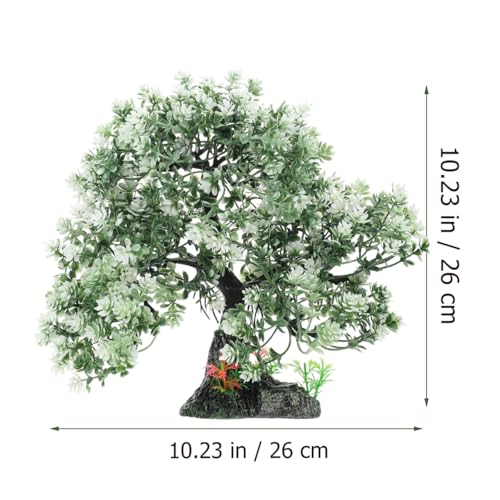 10 Inch Artificial Aquarium Tree Resin Fish Tank Decor Plastic Water Plant for Home Fish Tank Landscape Decoration - color: Green