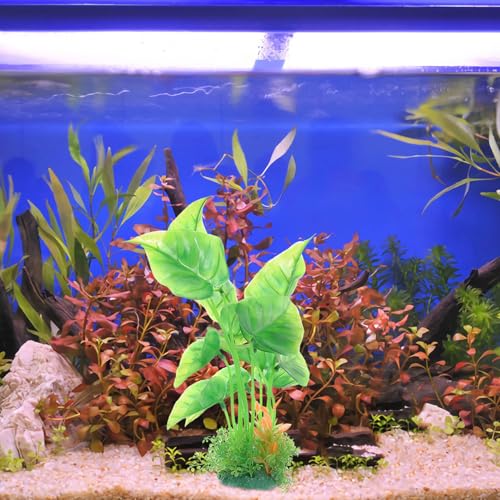 Artificial Aquarium Plants 2pcs Large Plastic Fish Tank Decorations Tall Betta Fish Tank Accessories for Freshwater Aquatic Scenery