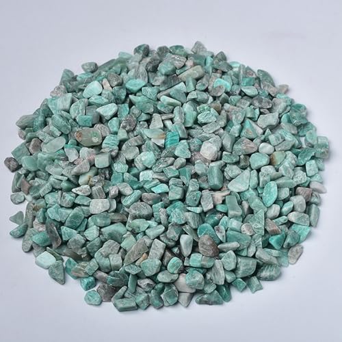 gemshan Amazonite Chip shealing stone 2lb/910g Healing Crystal Chips 7mm-9mm for Aquarium Vase Plant Decoration Jewelry DIY - color: Amazonite