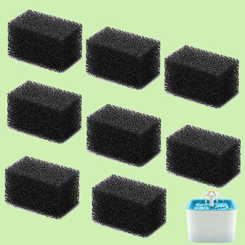 Pet Replacement Sponge Filters Replacement Pre Filter Sponges for 84oz/ 2.5L Pet Water Fountain Cat Water Foam Filter Dog Drinking Water Sponge Foam Filters for Pet Dog Cat Fountain (8)