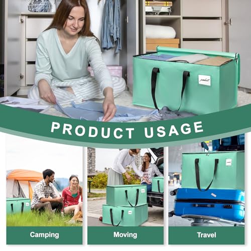 Moving Bags Heavy Duty Mint Green – Large Packing Bags for Moving, Extra Large Storage Totes with Zippers and Handles - color: Mint Green