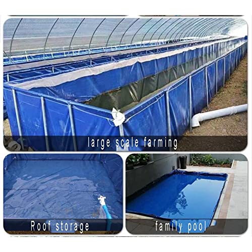 zktoermn Foldable Fish Pond Liner, Thickened Canvas Cistern with Grommets Temporary Holding Tank for Garden Farmed Easy to Set Up (Color : Blue, Size : 5x4m) - size: 5x4m