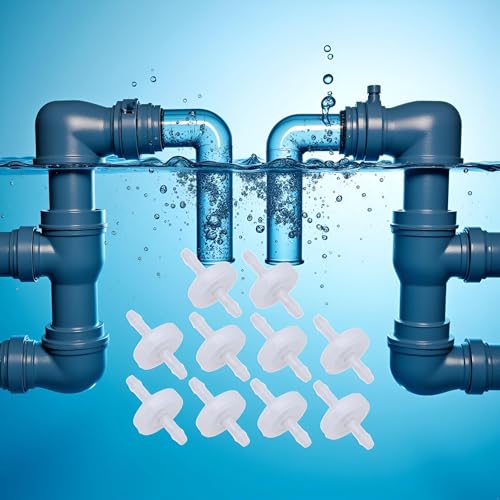 10cs White 1/8" 3mm Plastic Check Valve Hose Barb Non Return Ozone Resistance Plastic Valve Check Aquarium for Water Fuel Oil Air Gas