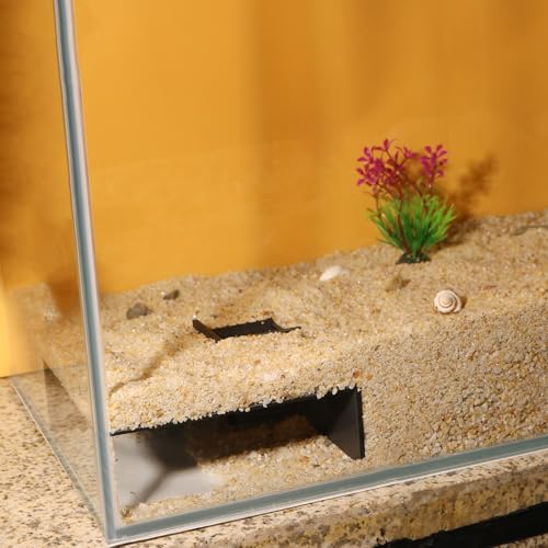 Aquarium Undergravel Fish Tunne Hide Cave Corner Tank Decorations Under Gravel Viewing Tunnel Fish Cave for Aquarium Hideout (Black,Style 8) - color: Black, style: Style 8