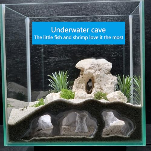 Natural Textured Shrimp Cave Ornament with Observation Holes, Safe Hideaway for Territorial Fish Species Fish Hiding House