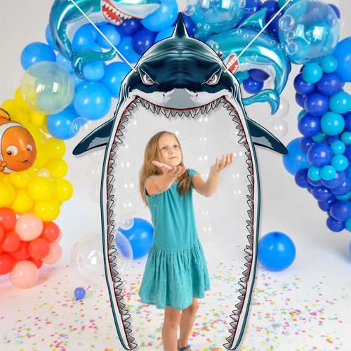 Zliisang Shark Door Cover Banner Ocean Theme Shark Party Decorations Summer Sea Birthday Backdrop for Wall Indoor Home Decor Photoshoot Props