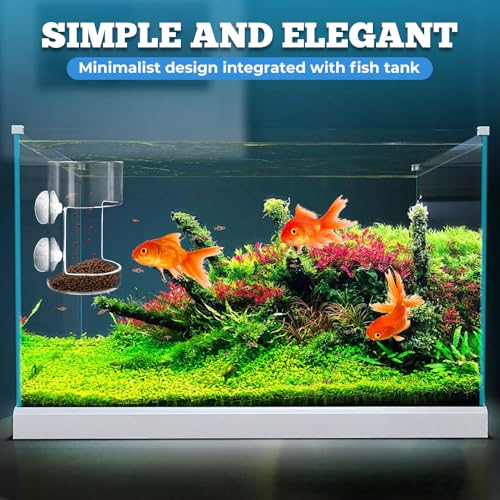 No Mess Aquarium Feeder, 2026 New Acrylic Clear Fish Tank Feeder with Suction Cup, Preventing Food Scattering (Round+Square) - color: Round+Square