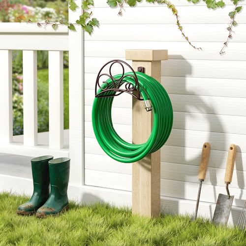 Metal Garden Hose Holder - Wall Mounted Water Hose Holder - Hose Hanger Heavy Duty for Water Hose Extension Cords Vacuum Hose bronze - color: Bronze