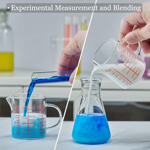 Ackers BORO3.3 Measure Glass -[Insulated handle | V-Shaped Spout]-Made of High Borosilicate Glass Measuring for Kitchen or Restaurant, Easy to Read, 120 ML (4 Oz) - size: 120ML/4OZ