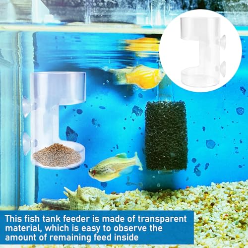 Fish Tank Dish Tray with Suction Cup 3.94x2.36 Inch Feeding Tube Turtle Transparent Fish Food Holder for Turtle Shrimp Betta Feeding (Round) - size: Round