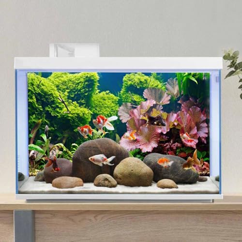 AWERT 36x18 inches Aquatic Plant Aquarium Background River Bed & Lake Fish Tank Background Vinyl - size: 36x18in/90x45cm
