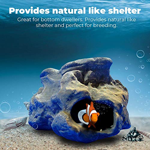CORISRX DR. Moss Aquarium Decorations Cichlid Stone Marine Rock Cave Decor Decorative Fish Tank Freshwater Saltwater for Small Girls Tiny Turtle Reptile