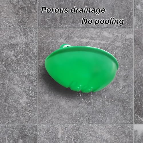Frog Habitat with Suction Cup, 2 Pcs Cute Fish Tank Accessories Frog Dish Holder Frog Decor Frog Terrarium Decor for Tree Frog Toad Tadpole, Plastic, Green