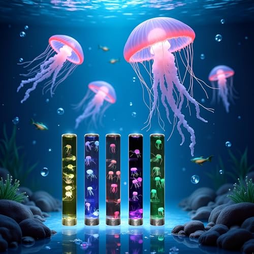 Lightahead LED Jellyfish Aqua Mood Lamp with 5 Color Changing Light Effects. The Ultimate Extra Large Synthetic Jelly Fish Tank Aquarium Mood Lamp for Ages 15 and Above. Ideal Gift (Extra Large) - size: Extra Large (32 Inches Tall)