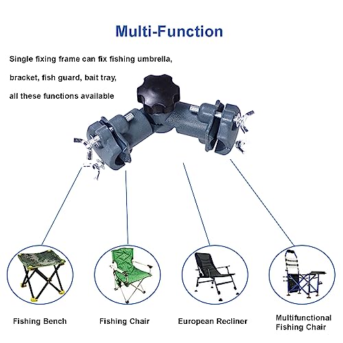 Ragyzity Strong Umbrella Bracket - 360 Degree Rotation, Lures Dish/Flashlight Holder for Fishing, Tank, Chair (2pcs) - size: 2 Pieces