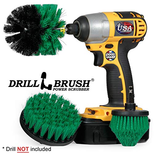 Kitchen Cleaning Supplies - Kitchen Power Scrubbing Brushes - Accessories for a Clean Home - Stove Top Cleaner Brushes - Drill Powered Oven Cleaner - Fridge Nylon Scrubbing Brush - Sink & Countertop - color: Green