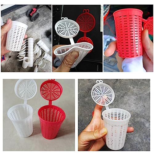 10 Pack Fishing Bait Cage Trap Feeder Holder Box Large Size Baits Case Barrel Fish Lure Plastic Basket Fishing Tackle Kit Gear Tool for Fish Shrimp Earthworm Crab Catfish Cast Net