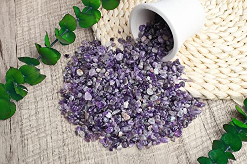 ZHIYUXI 1 lb Amethyst Crystal Chips Bulk Fish Tank Decorations Aquarium Rocks Gravel Vase Filler Stones Crystals for Candle Making Witch Kit Gravel for Plants Quartz Sand Gemstone Terrarium Supplies - color: C# Amethyst, size: 1lb