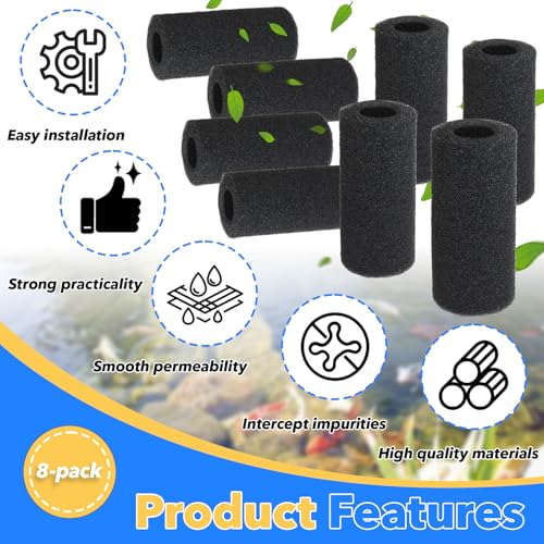 8-Pack 7209410 7137710 Pre-Filter Sponge Roll - Compatible with Beckett Pond G/FR/DP Pumps - Replaces Part Numbers 7209410 & 7137710