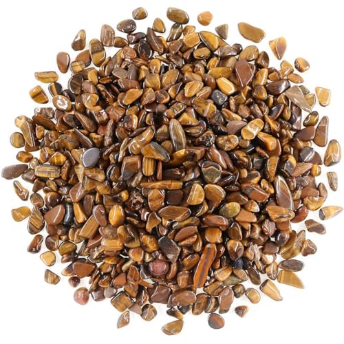 Decorative Rocks, 1 Lb/460g (Fill 0.9 Cup) Tiger's Eye Stones Irregular Gem Pebbles Quartz Gravel for Aquarium Turtle Tank Decoration/Succulent Plants Ornament/Flowerpot Vase Landscape - color: Brown, size: 1 Pound