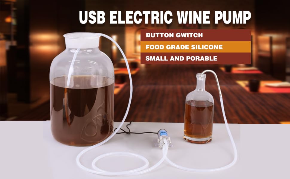 Portable USB DC 5V Food Grade Self Priming Siphon Pump with 6.5FT Hose, 2L/Min Low Noise Water Transfer Pump for Ice Maker, Coffee Machine and Water Cooling System