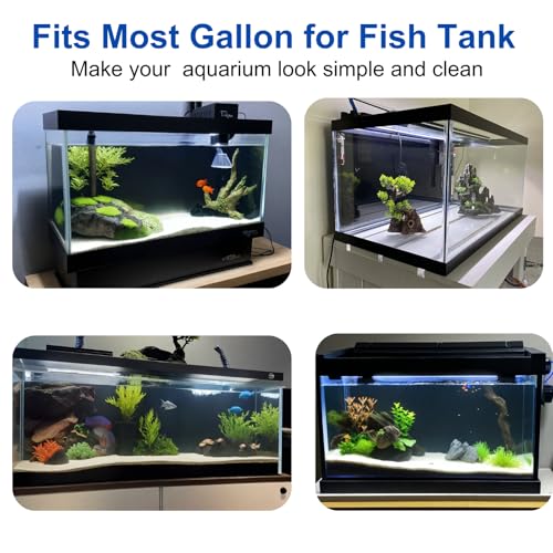 ELEBOX Aquarium Background Blue Black Fish Tank Background Picture 2 Sides Fish Backdrop for Aquarium Wallpaper 24" x 71" - size: 23.6" H x71.7" L
