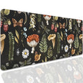 Plant Mushroom Desk Pad Mouse Pad,Large Black Aesthetic Mouse Mat with Stitched Edges,Non-Slip Rubber Base Mousepad for Office PC Keyboard Laptop and Home Work Desk Mat(27.5X11.8 in) - color: Mushroom