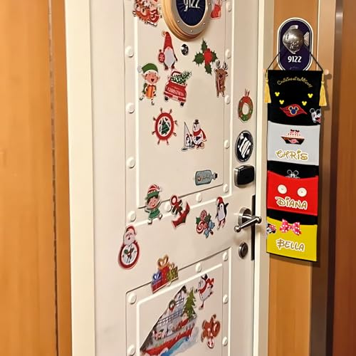 RUNROLE 8 Inch Narrow Fish Extender to Right Fit the Cabin Door - 1, 2, 3, 4 Pocket Hanging Storage Organizer, Easily Customize, 2026 & 2027 FE for Gift Exchanges and Pixie Dust, Cruise Essentials - size: 3 Pockets