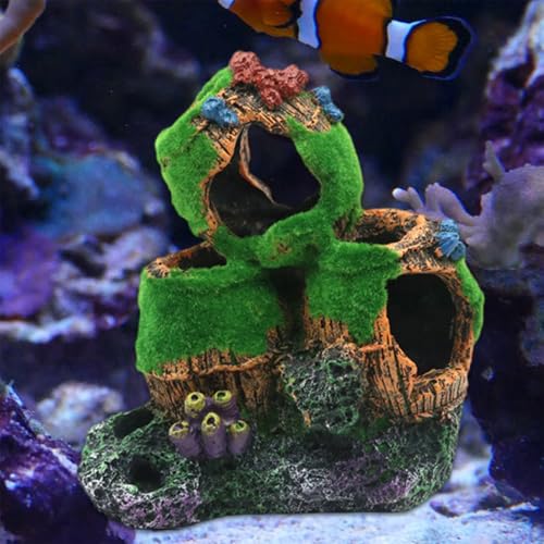 Shrimp Breeding Protectors Fish Tanks Barrels Hideouts Aquariums Ornaments Fishbowls Accessories Realistic Barrels Cave - color: LMC20763