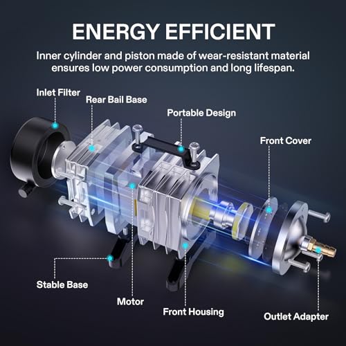 VIVOSUN Commercial Air Pump 634GPH, 25W, 40L/min 6 Outlet for Aquarium and Hydroponic Systems - style: 25W-634GPH