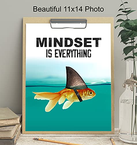 Motivational Wall Art Posters for Home, Office - Mindset is Everything - LARGE 11X14 - Inspirational Gifts for Men, Students - Entrepreneur Wall Art Decor - Uplifting Self-Improvement Positive Quotes - size: 11"L x 14"W, style: Unframed