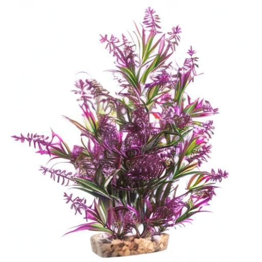 CNZ Aquarium Decor Fish Tank Decoration Ornament Artificial Plastic Plant Green/Purple, 11.8-inch